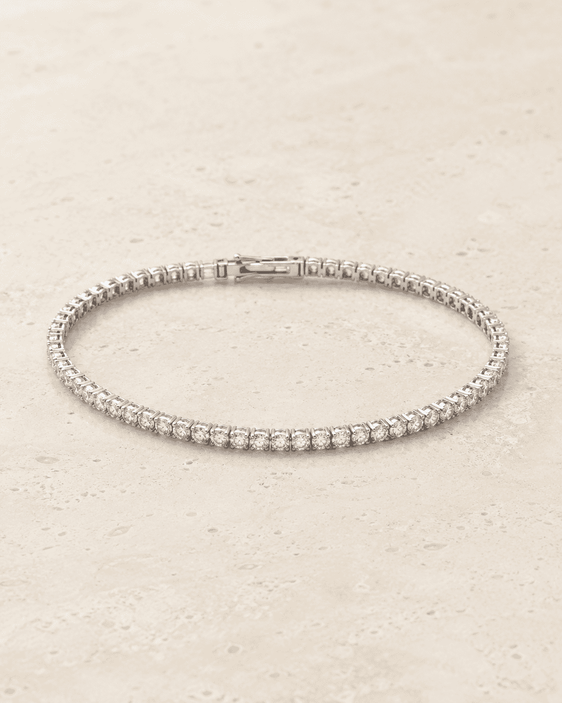 The Espresso Shot Tennis Bracelet — Gold Plated Classic Tennis Bracelet by House of Zena, worn on model