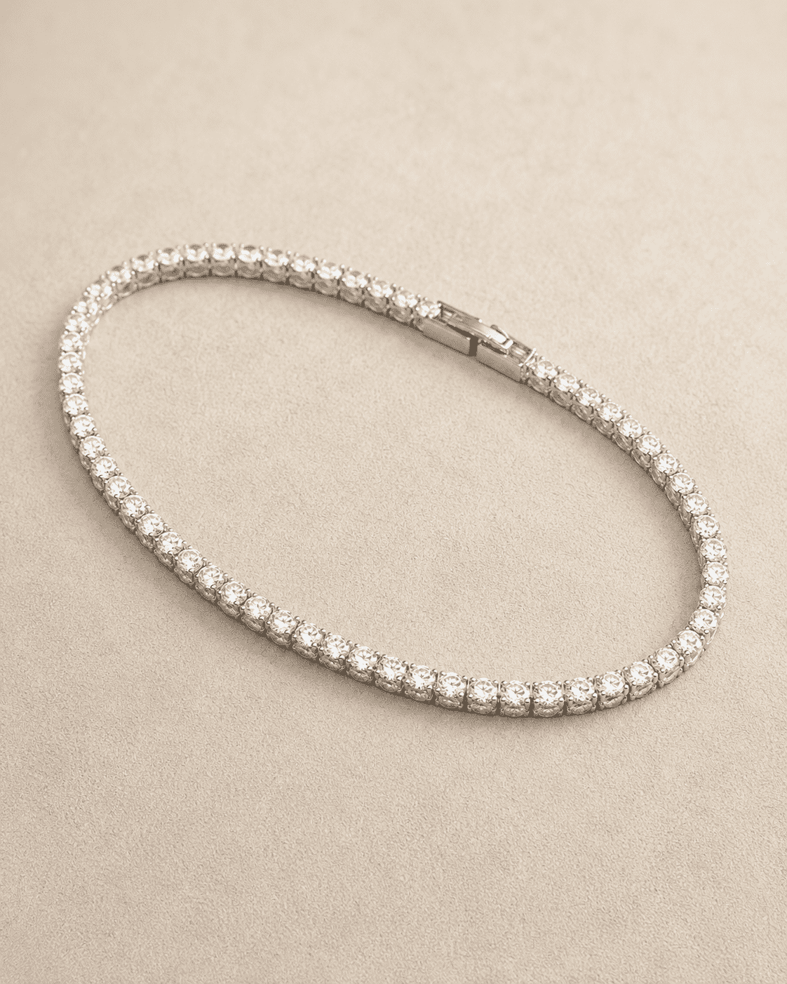 The Espresso Shot Tennis Bracelet — Gold Plated Classic Tennis Bracelet by House of Zena, close-up detail