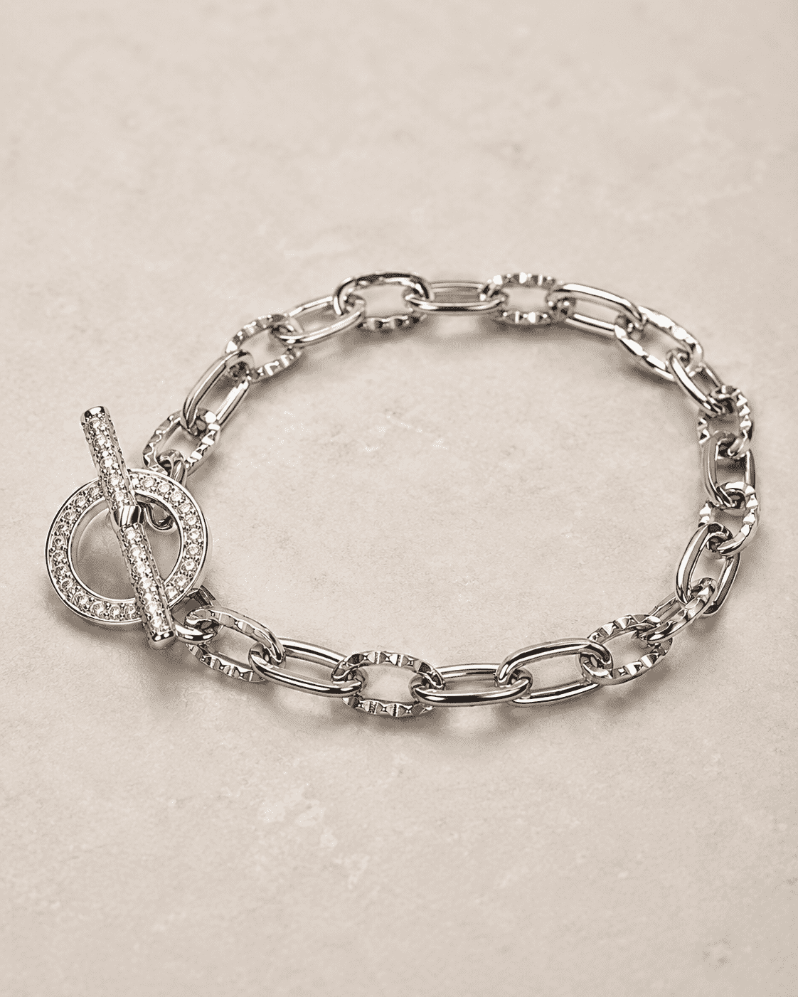 The "Locked & Loaded" Toggle — Gold Plated Toggle Bracelet by House of Zena, close-up detail