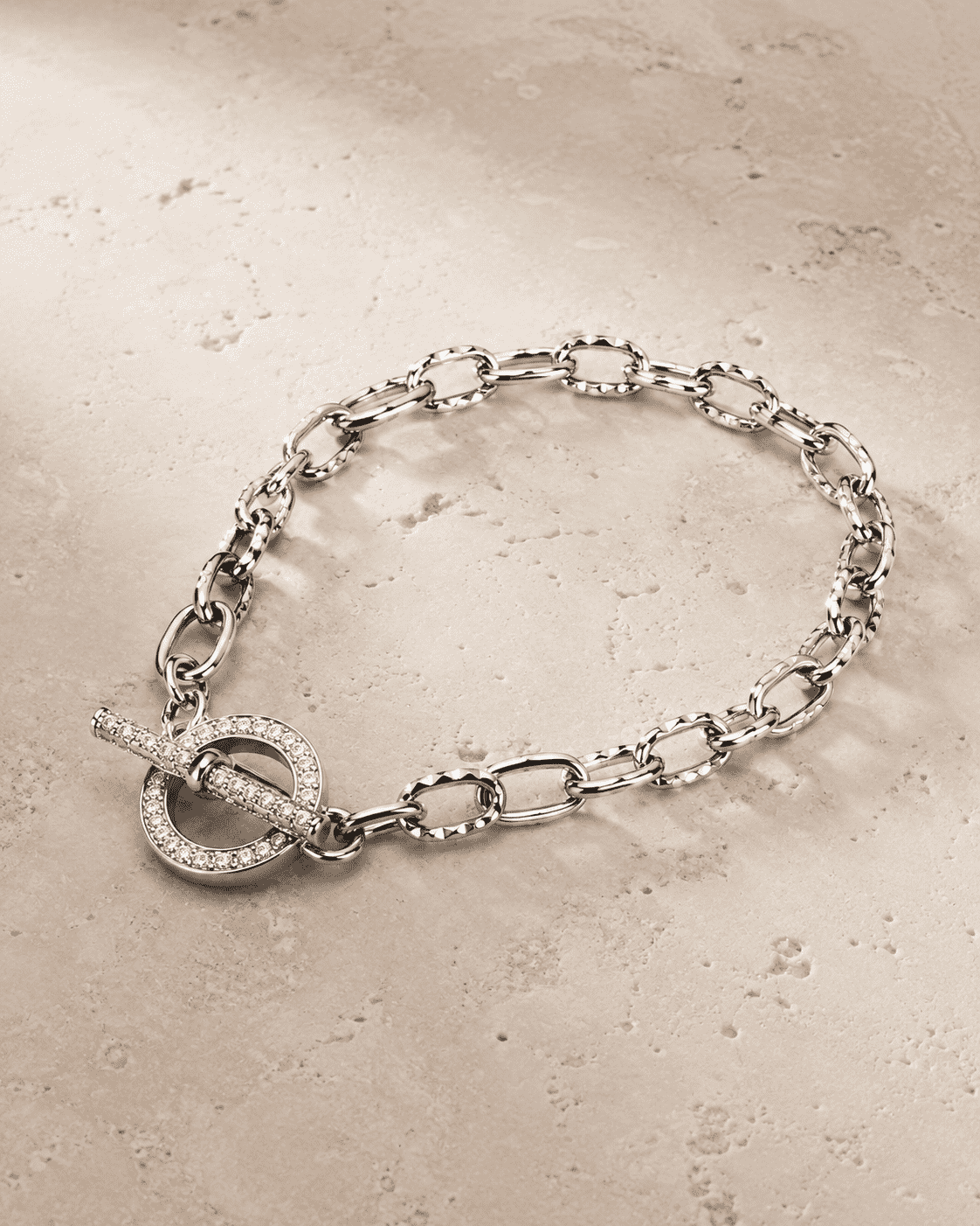 The "Locked & Loaded" Toggle — Gold Plated Toggle Bracelet by House of Zena, side angle