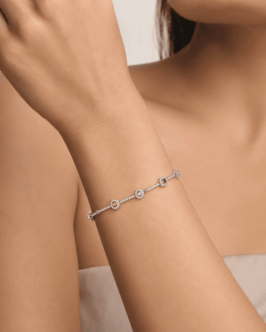 The Disco Ball Prism Bracelet — Gold Plated Prism Bracelet by House of Zena, front view