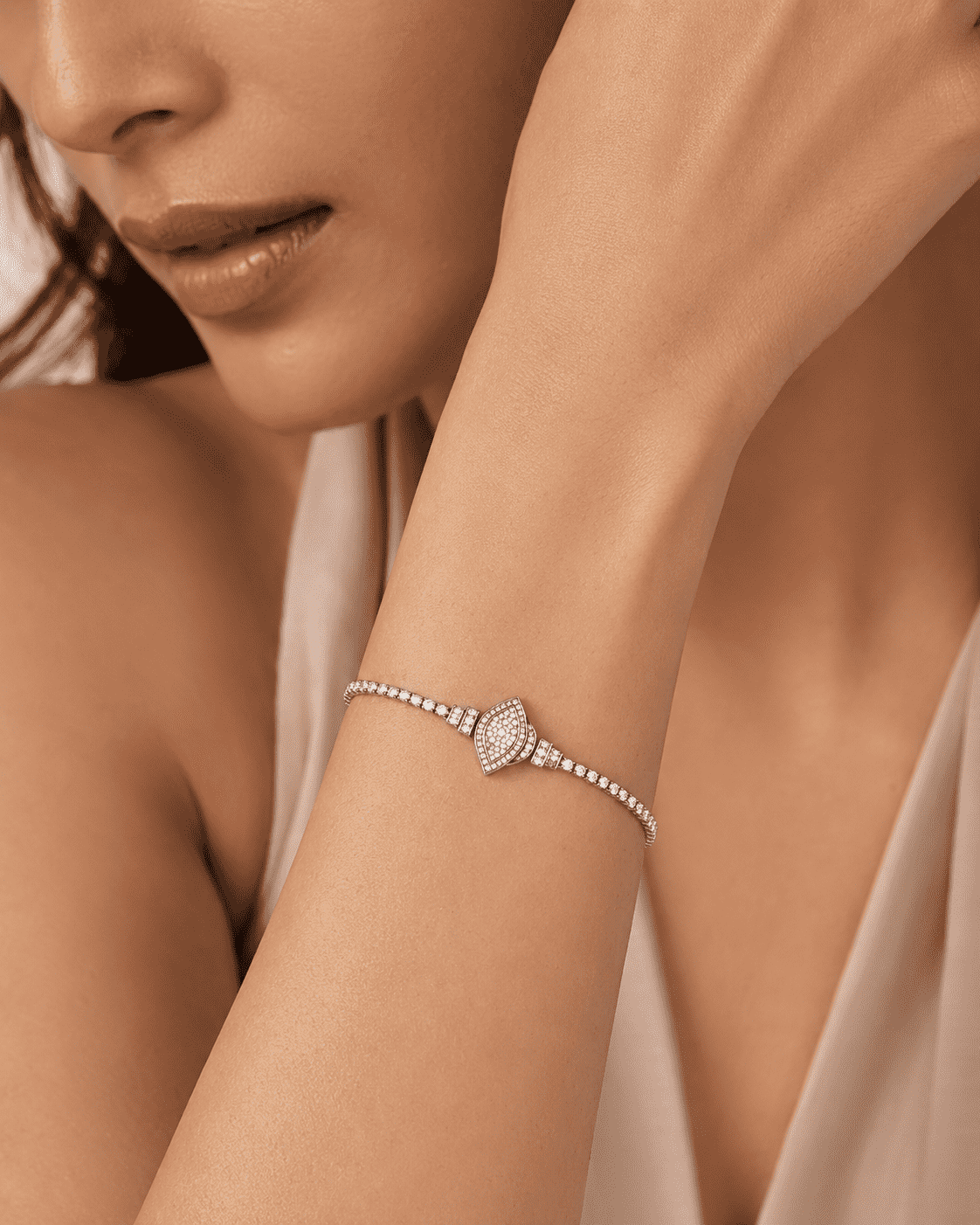 The "Side-Eye" Nazar Bracelet — Silver-Tone Nazar Bracelet by House of Zena, front view