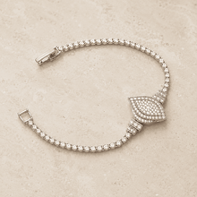 The "Side-Eye" Nazar Bracelet — Silver-Tone Nazar Bracelet by House of Zena, close-up detail