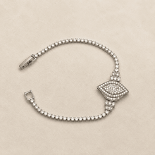 The "Side-Eye" Nazar Bracelet — Silver-Tone Nazar Bracelet by House of Zena, side angle