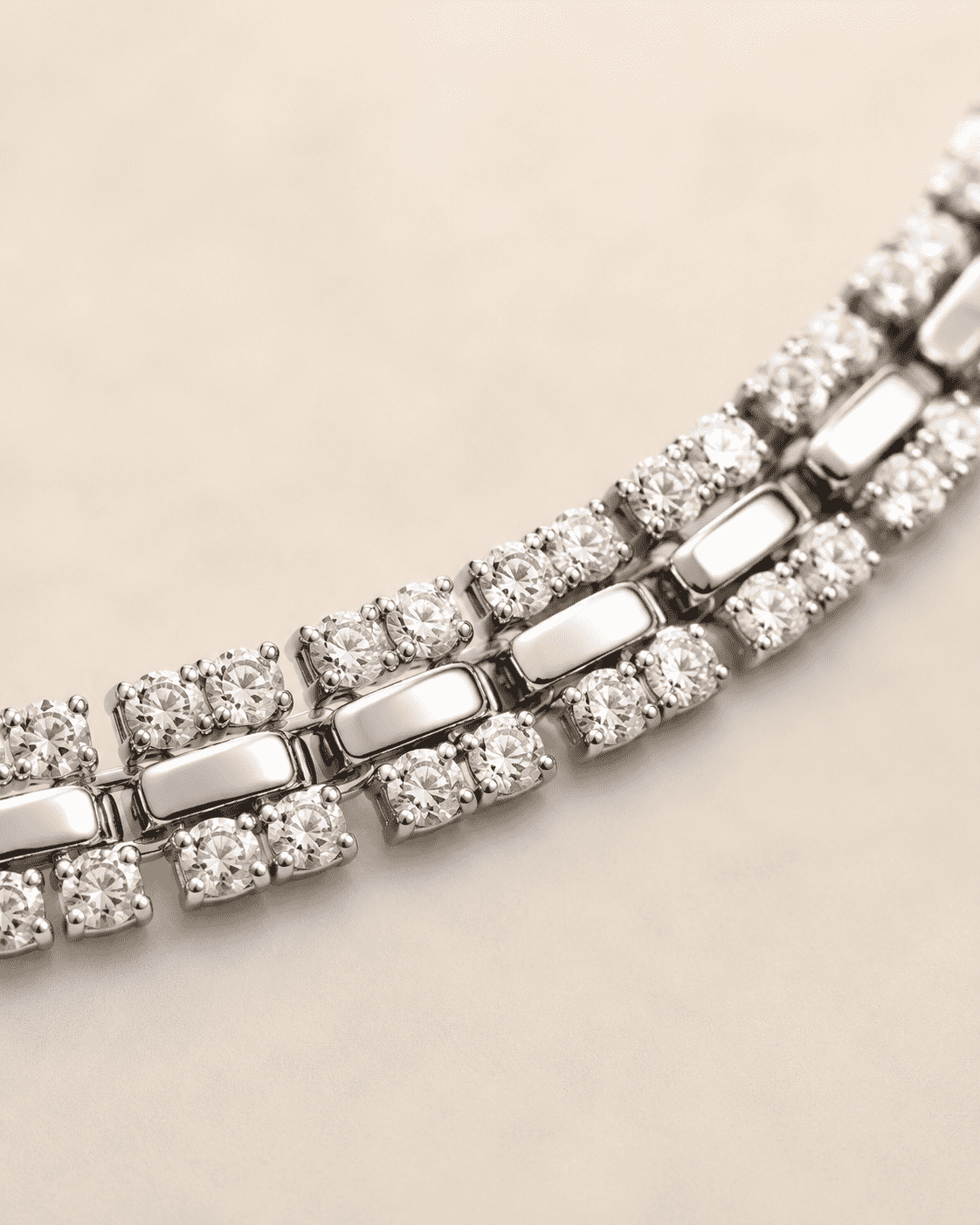 The Met Gala Tennis Bracelet — Gold Plated Tennis Bracelet by House of Zena, styled on model