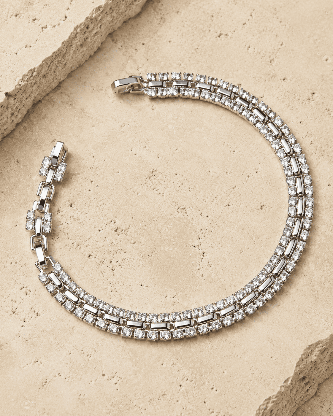 The Met Gala Tennis Bracelet — Gold Plated Tennis Bracelet by House of Zena, side angle