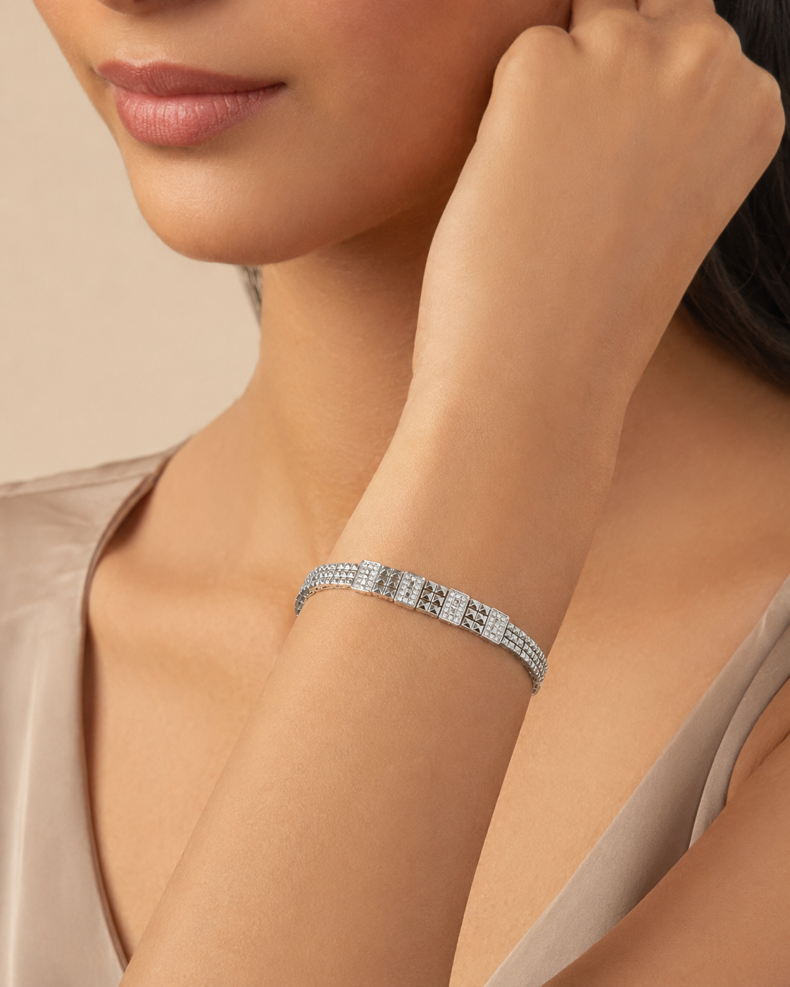 The Met Gala Tennis Bracelet — Gold Plated Tennis Bracelet by House of Zena, front view — Anti-Tarnish Waterproof Jewellery | House of Zena