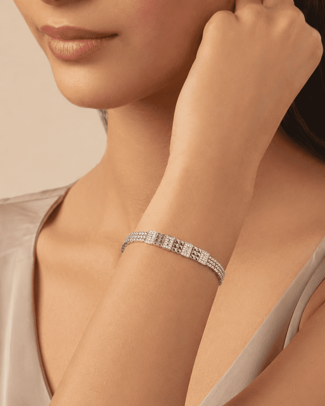 The Met Gala Tennis Bracelet — Gold Plated Tennis Bracelet by House of Zena, front view