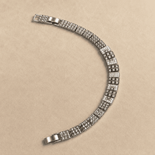 The Milanese Woven Grid Chain — Silver-Tone Grid Bracelet by House of Zena, close-up detail