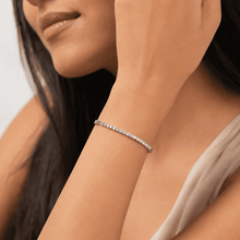 The "Skinny Dip" Tennis Bracelet — Silver-Tone Line Tennis Bracelet by House of Zena, front view
