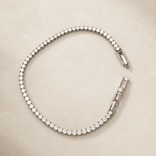 The "Skinny Dip" Tennis Bracelet — Silver-Tone Line Tennis Bracelet by House of Zena, close-up detail