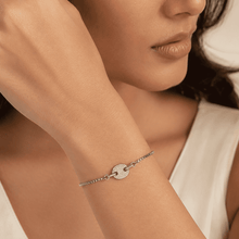 The Stargazer Halo Chain — Silver-Tone Halo Bracelet by House of Zena, front view