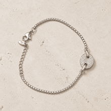 The Stargazer Halo Chain — Silver-Tone Halo Bracelet by House of Zena, side angle