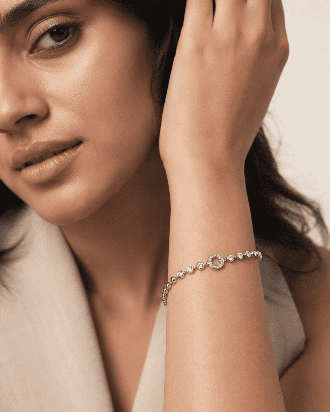 The Celestial Orbit Station Chain — Gold Plated Orbit Bracelet by House of Zena, front view
