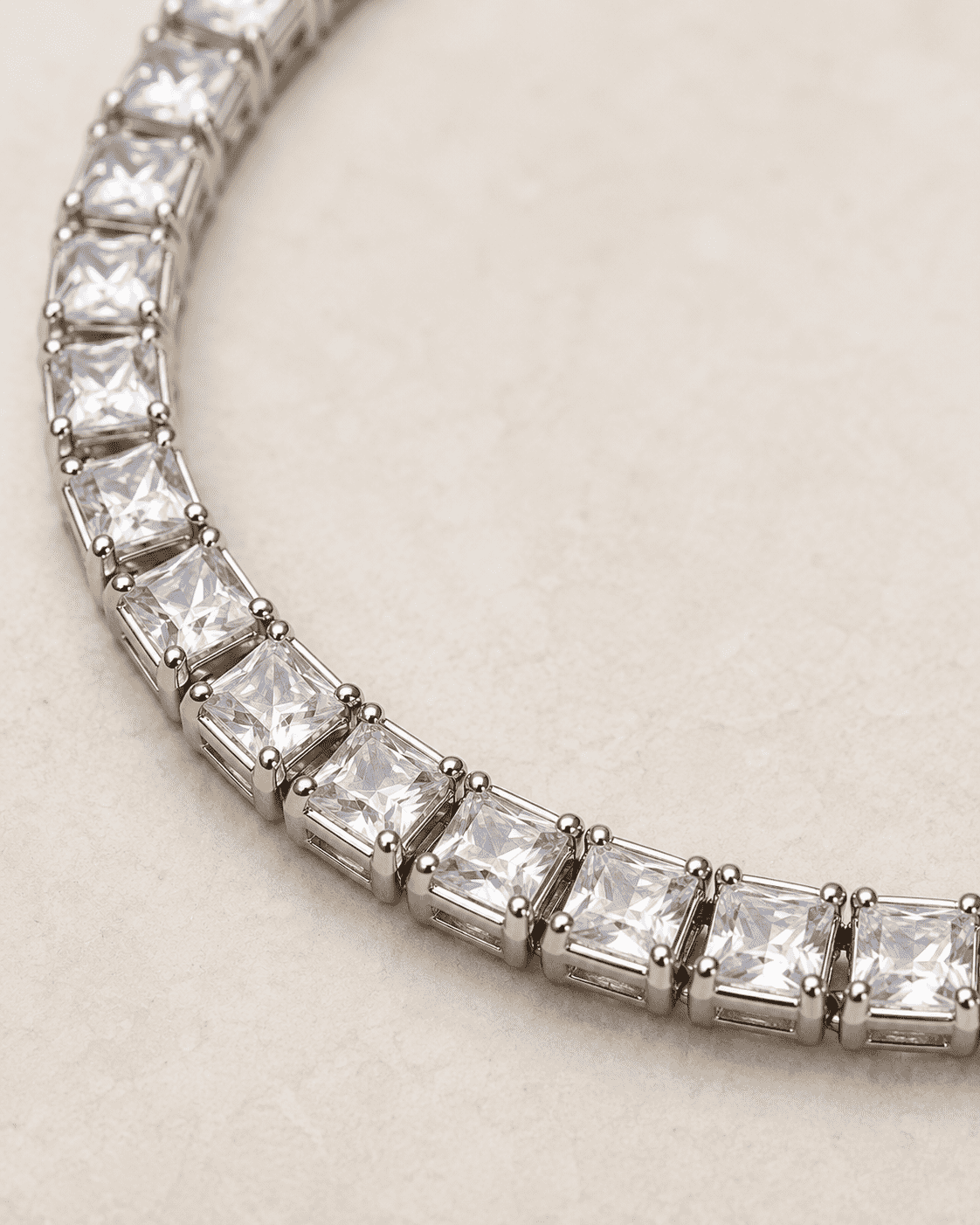 The Sugar Cube Tennis Bracelet — Gold Plated Princess Tennis Bracelet by House of Zena, styled on model