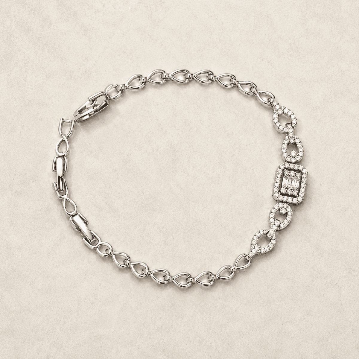 The "Pinky Promise" Infinity Chain — Gold Plated Infinity Grace Bracelet by House of Zena, close-up detail