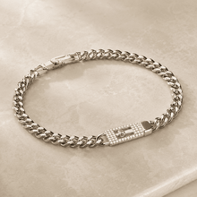 The Secret Keeper Padlock Chain — Gold Plated Lockline Cuban Bracelet by House of Zena, close-up detail