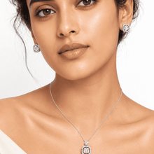 The Sunny Side Up Solitaire Set — Gold Plated Halo Pendant Set by House of Zena, front view