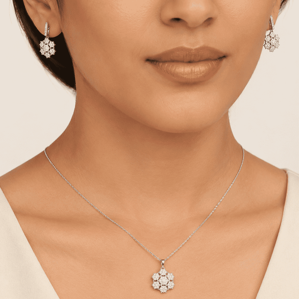 The Lotus Petal Brunch Set — Gold Plated Bloom Pendant Set by House of Zena, front view — Anti-Tarnish Waterproof Jewellery | House of Zena