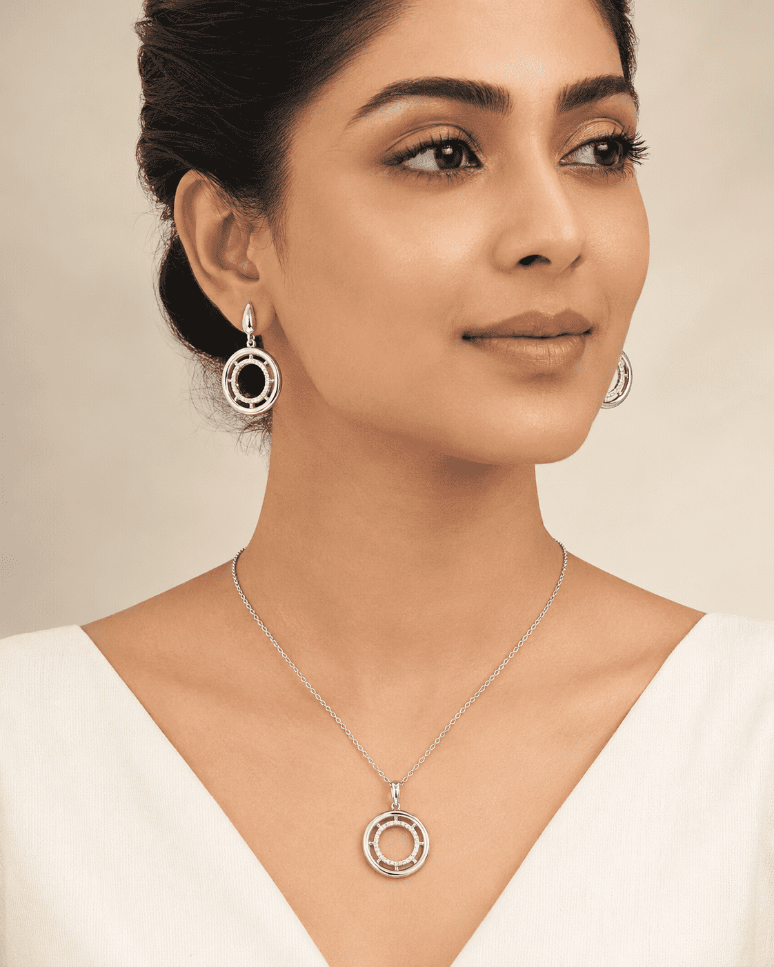 The "Main Character" Crown Set — Gold Plated Halo Pendant Set by House of Zena, front view