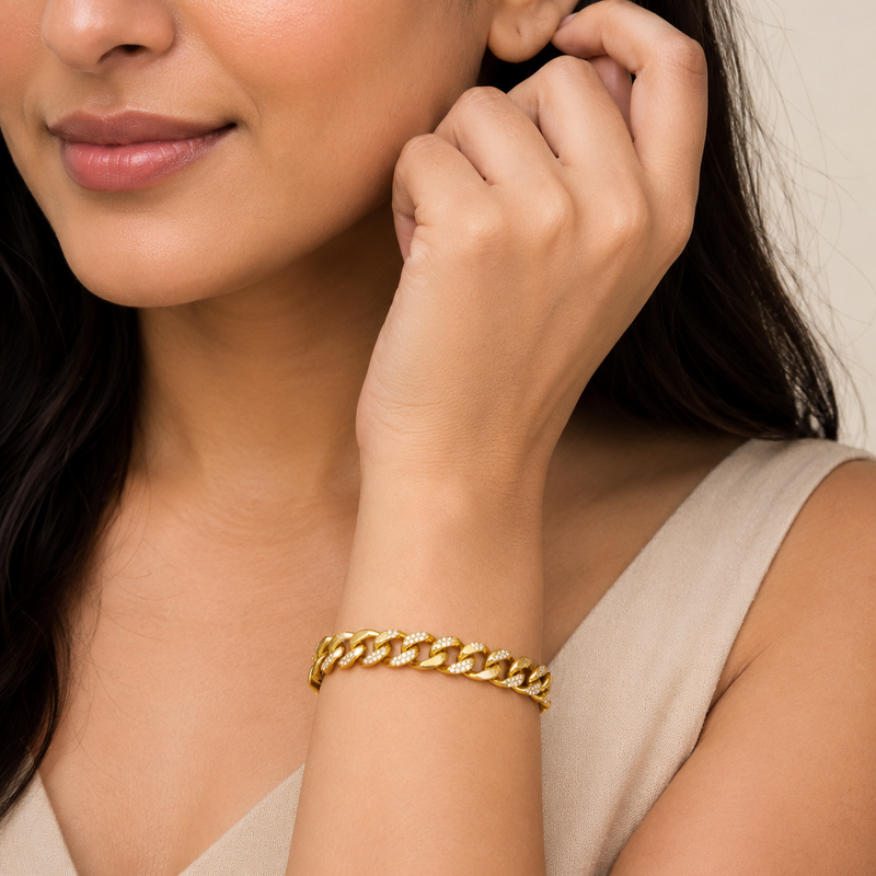 Valora Pavé Cuban Bracelet