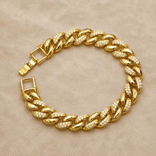 The Espresso Martini Cuban — Gold Plated Valora Pavé Cuban Bracelet by House of Zena, close-up detail