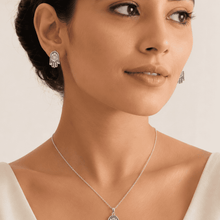 The "Good Karma Only" Hamsa Set — Silver-Tone Hamsa Pendant Set by House of Zena, front view