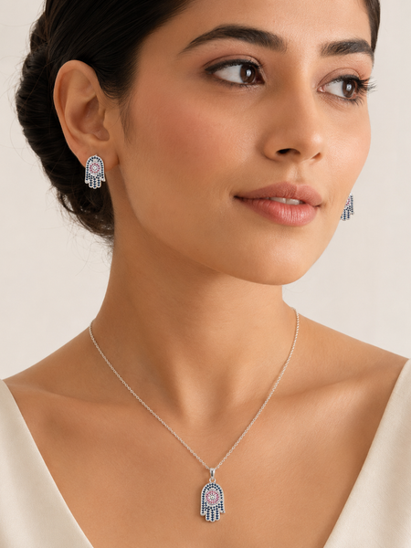 Nazira Hamsa Pendant Set