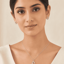 The Great Gatsby Cocktail Set — Silver-Tone Geometric Pendant Set by House of Zena, front view