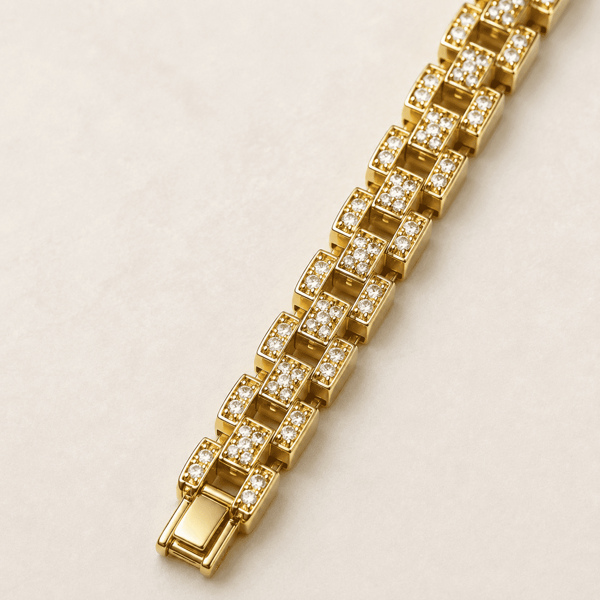 The 9-to-5 Paperclip Chain (Gold) — Gold Plated Link Bracelet by House of Zena, styled on model