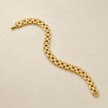 The 9-to-5 Paperclip Chain (Gold) — Gold Plated Link Bracelet by House of Zena, side angle