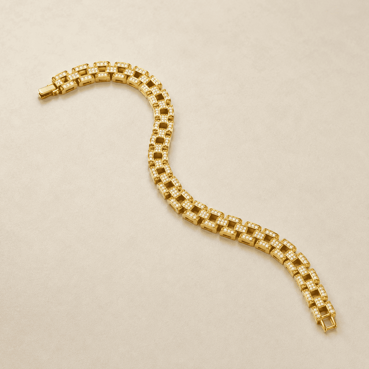 The 9-to-5 Paperclip Chain (Gold) — Gold Plated Link Bracelet by House of Zena, side angle