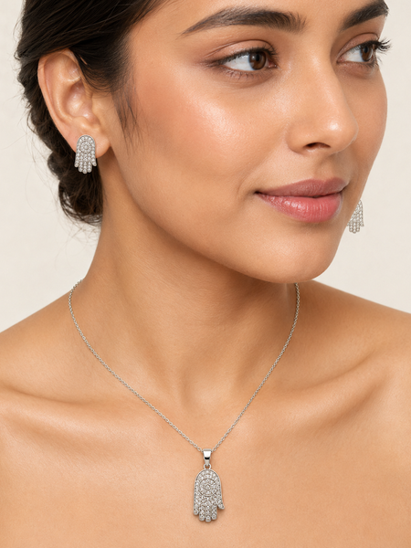 Noor Hamsa Pendant Set