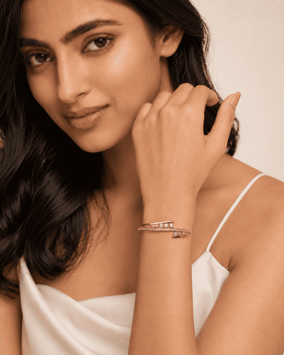 The Celestial Orbit Open Cuff — Gold Plated Orbit Bangle by House of Zena, front view