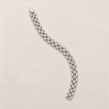 The 9-to-5 Paperclip Chain (Silver) — Silver-Tone Noiré Link Bracelet by House of Zena, side angle