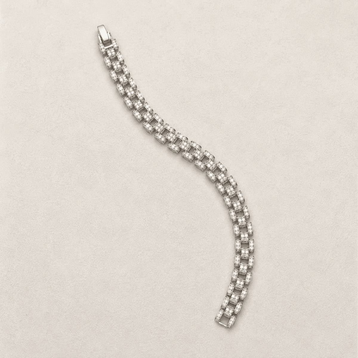 The 9-to-5 Paperclip Chain (Silver) — Silver-Tone Noiré Link Bracelet by House of Zena, side angle