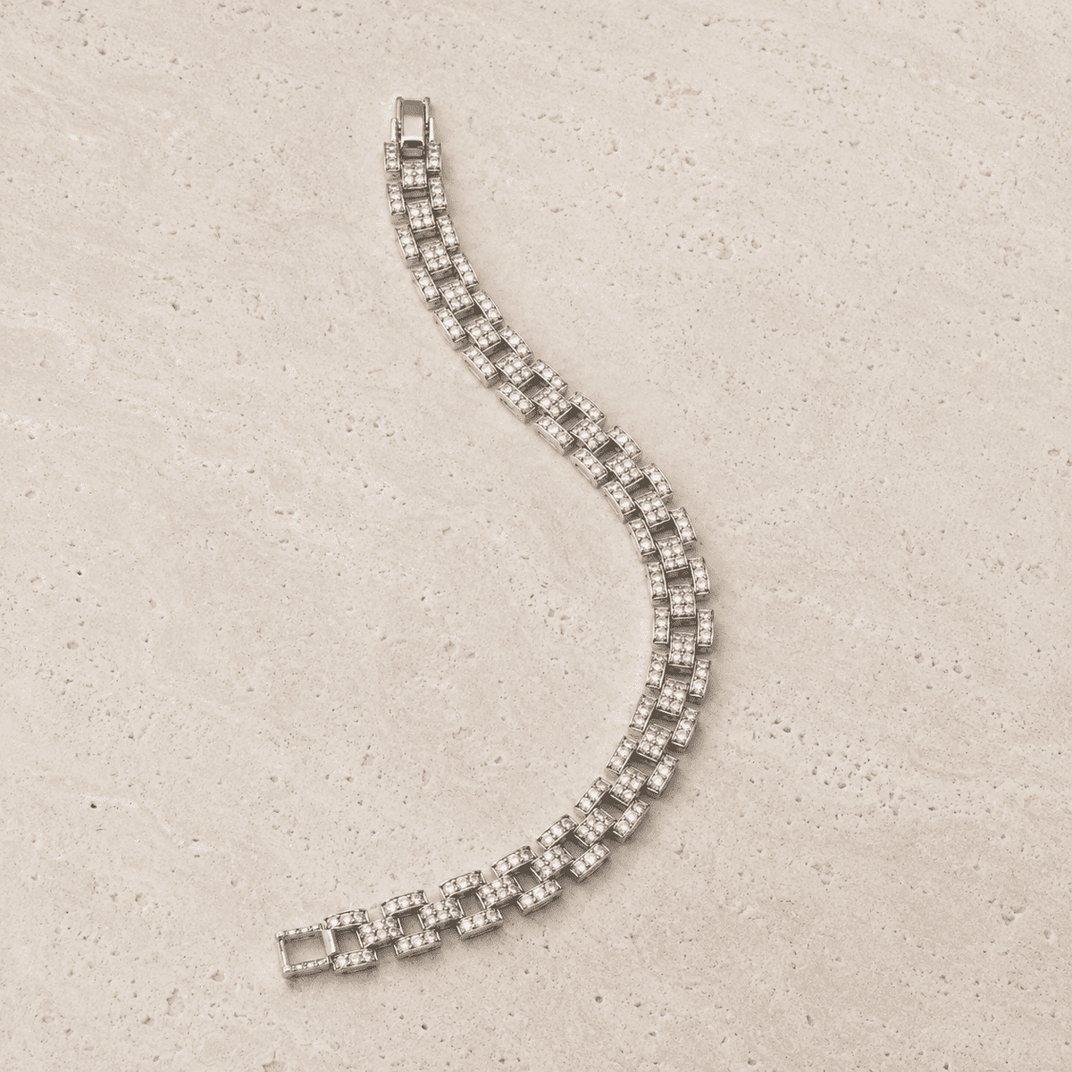The 9-to-5 Paperclip Chain (Silver) — Silver-Tone Noiré Link Bracelet by House of Zena, close-up detail