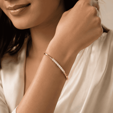 The Sparkling Donut Bangle — Gold Plated Pavé Bangle by House of Zena, front view