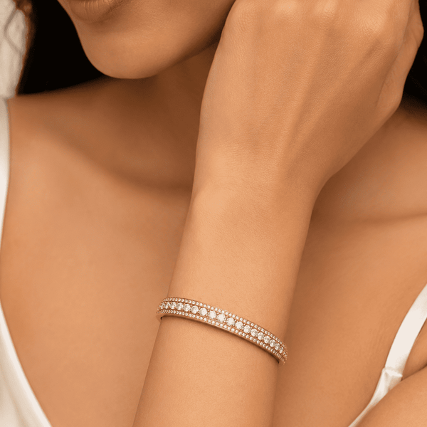 The Queen Bee Crown Bangle — Gold Plated Halo Bangle by House of Zena, front view — Anti-Tarnish Waterproof Jewellery | House of Zena