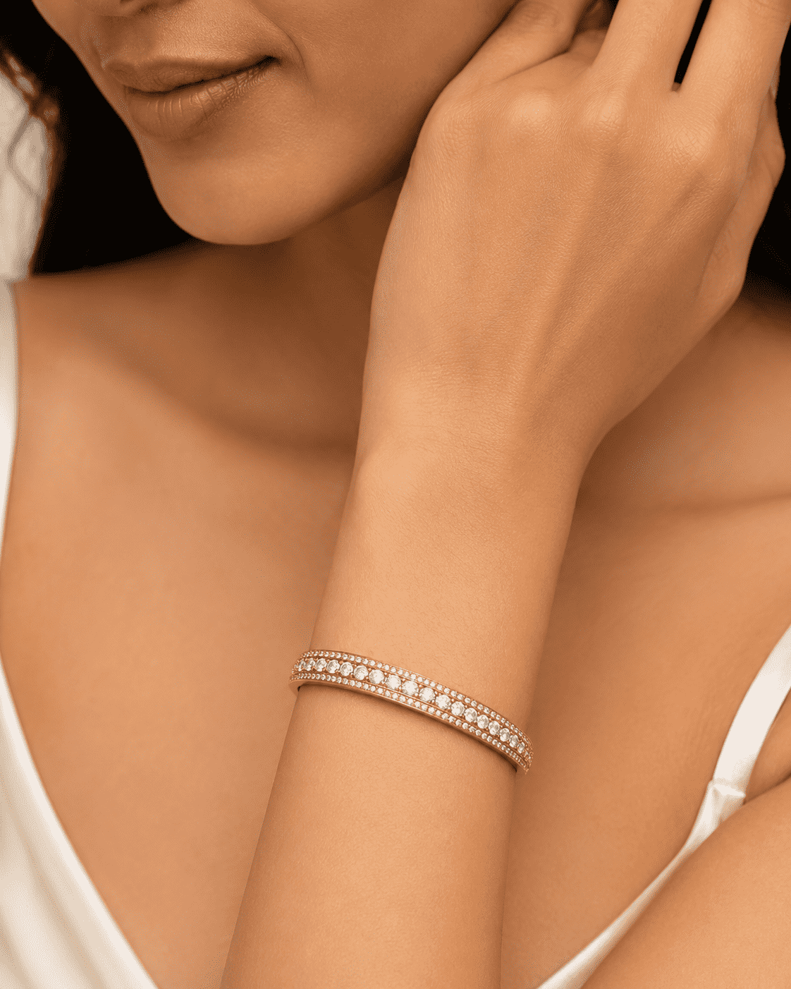 The Queen Bee Crown Bangle — Gold Plated Halo Bangle by House of Zena, front view