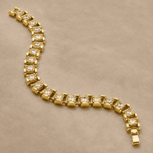 The Chocolate Bar Link Bracelet — Gold Plated Évora Crystal Link Bracelet by House of Zena, side angle