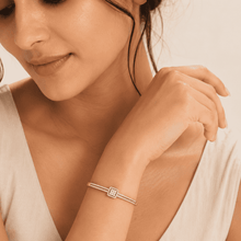 The Architectural Frame Bangle — Gold Plated Frame Bangle by House of Zena, front view
