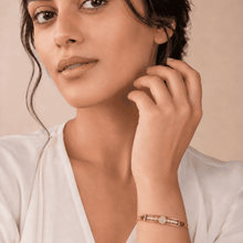 The Minimalist Horizon Bar Cuff — Gold Plated Bar Bangle by House of Zena, front view