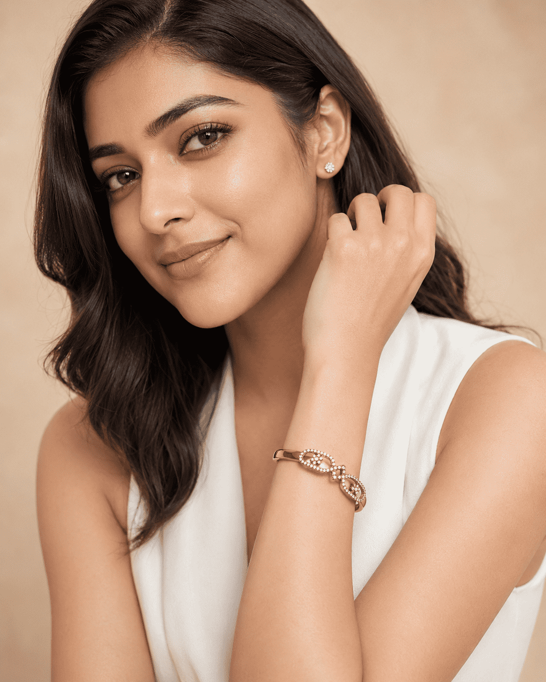 The Lucky Four-Leaf Clover Bangle — Gold Plated Duo Clover Bangle by House of Zena, front view