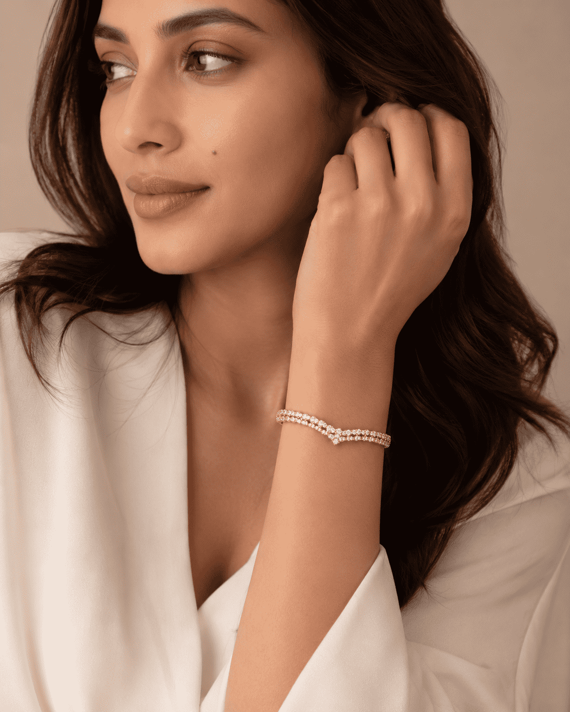The French Cruller Twist Bangle — Gold Plated Infinity Twist Bangle by House of Zena, front view