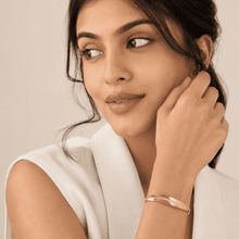 The Date Night Solitaire Bangle — Gold Plated Linea Bangle by House of Zena, front view