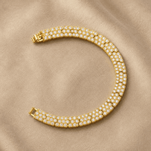 The Double Shot Tennis Bracelet — Gold Plated Solène Luxe Tennis Bracelet by House of Zena, close-up detail
