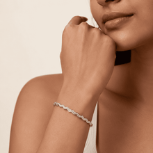 The High Tide Ripple Bangle — Gold Plated Linéa Wave Pavé Bangle by House of Zena, front view