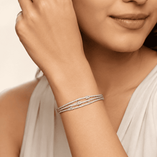 The Dual Lineage Pavé Cuff — Gold Plated Parallel Pavé Bangle by House of Zena, front view