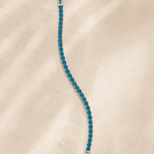 The Swimming Pool Tennis Bracelet — Silver-Tone Tennis Bracelet by House of Zena, side angle